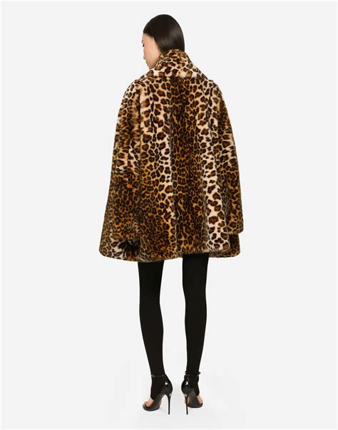 dolce gabbana ca 00985 cp 25271|KIM DOLCE&GABBANA Faux fur cape with leopard print.